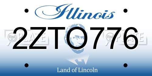 2ZTO776 Illinois License Plate
