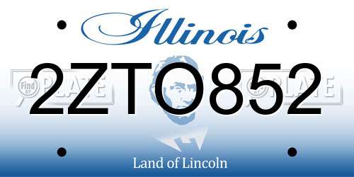 2ZTO852 Illinois License Plate