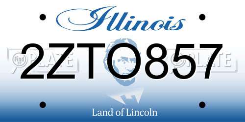 2ZTO857 Illinois License Plate