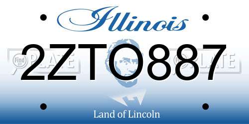2ZTO887 Illinois License Plate