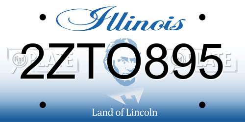 2ZTO895 Illinois License Plate