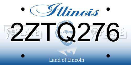2ZTQ276 Illinois License Plate