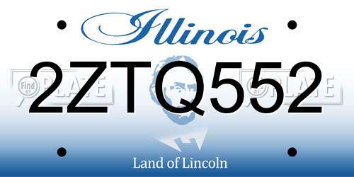 2ZTQ552 Illinois License Plate