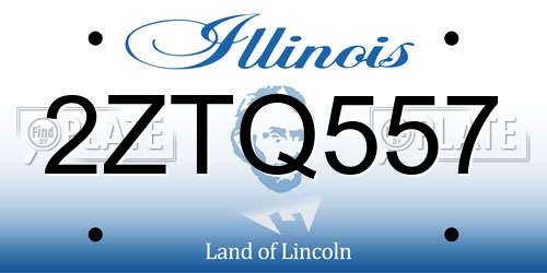 2ZTQ557 Illinois License Plate