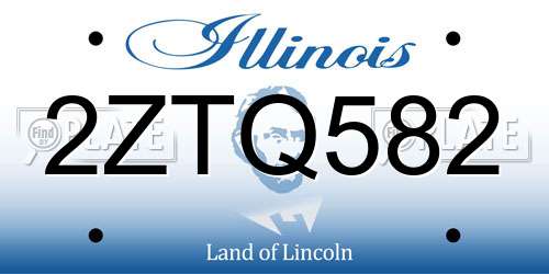 2ZTQ582 Illinois License Plate