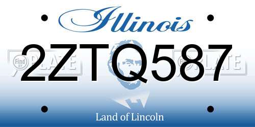 2ZTQ587 Illinois License Plate