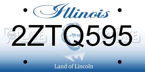 2ZTQ595 Illinois License Plate