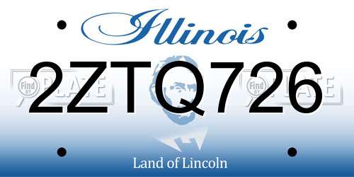 2ZTQ726 Illinois License Plate