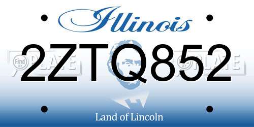 2ZTQ852 Illinois License Plate
