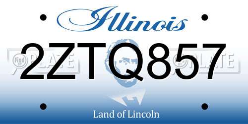 2ZTQ857 Illinois License Plate