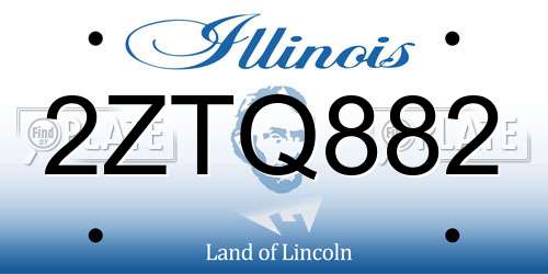 2ZTQ882 Illinois License Plate