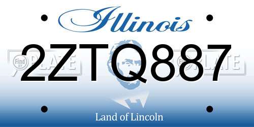 2ZTQ887 Illinois License Plate