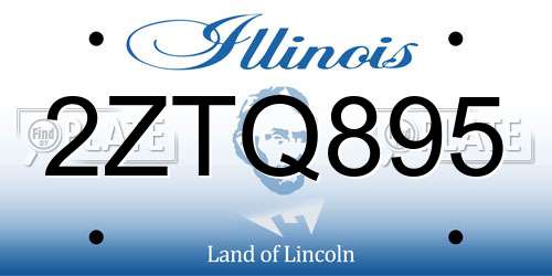 2ZTQ895 Illinois License Plate