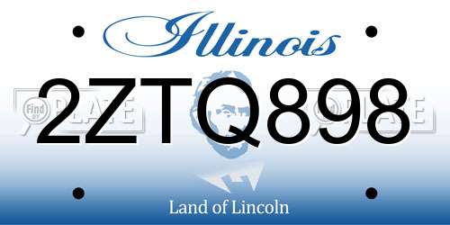 2ZTQ898 Illinois License Plate