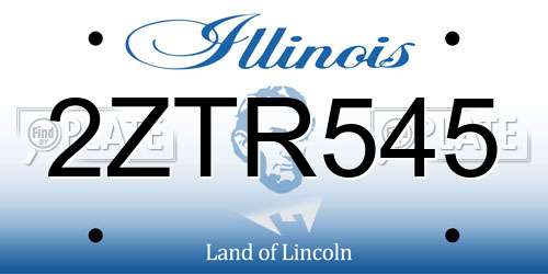 2ZTR545 Illinois License Plate