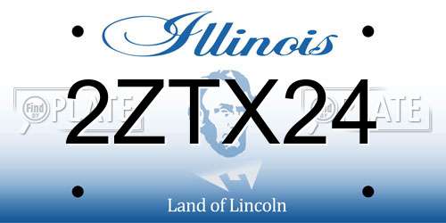 2ZTX24 Illinois License Plate