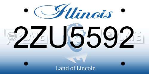2ZU5592 Illinois License Plate