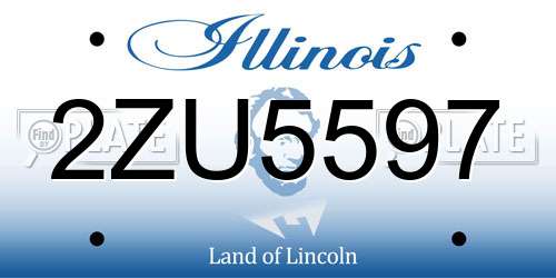 2ZU5597 Illinois License Plate