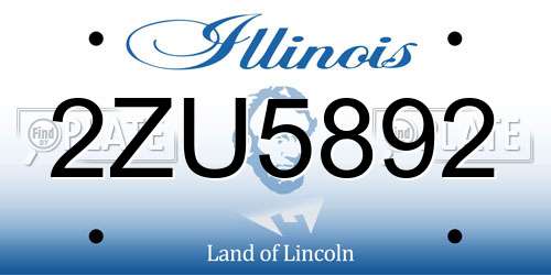 2ZU5892 Illinois License Plate