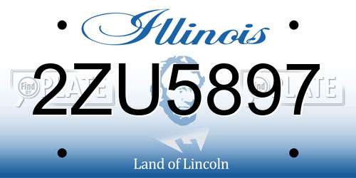 2ZU5897 Illinois License Plate