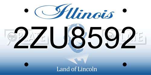 2ZU8592 Illinois License Plate