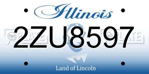 2ZU8597 Illinois License Plate