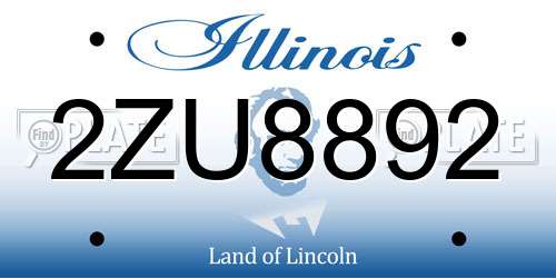 2ZU8892 Illinois License Plate
