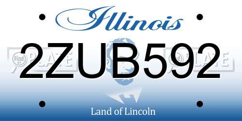 2ZUB592 Illinois License Plate