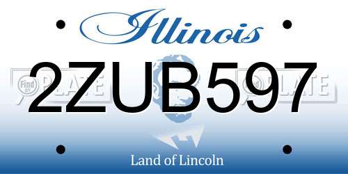 2ZUB597 Illinois License Plate