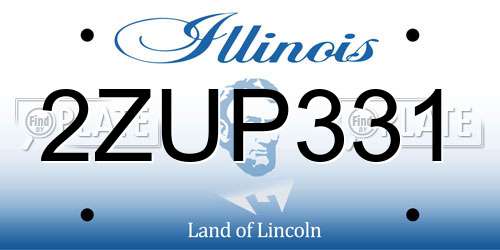 2ZUP331 Illinois License Plate
