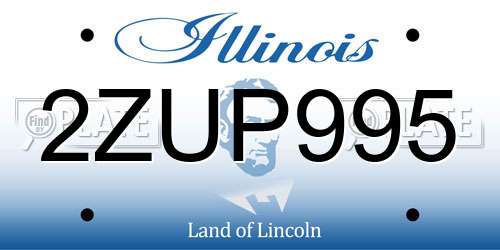 2ZUP995 Illinois License Plate