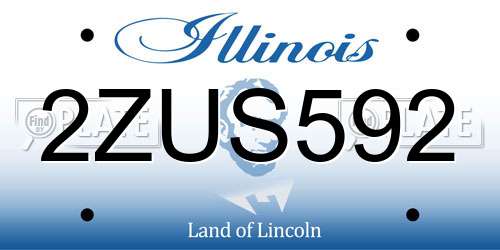 2ZUS592 Illinois License Plate