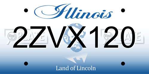 2ZVX120 Illinois License Plate