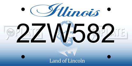 2ZW582 Illinois License Plate