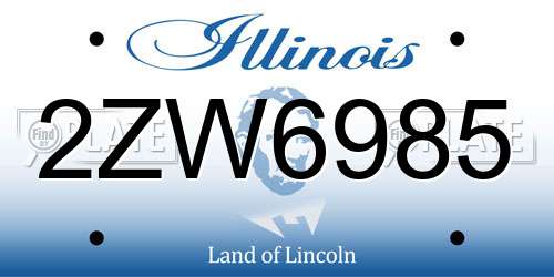 2ZW6985 Illinois License Plate