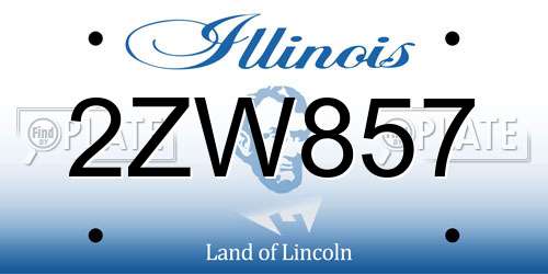 2ZW857 Illinois License Plate