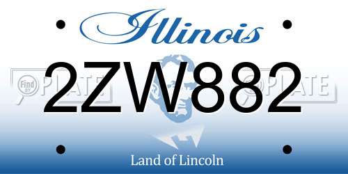 2ZW882 Illinois License Plate