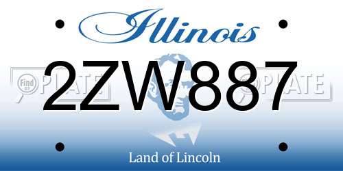 2ZW887 Illinois License Plate