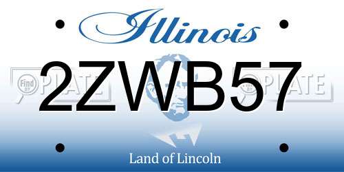 2ZWB57 Illinois License Plate