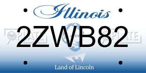 2ZWB82 Illinois License Plate