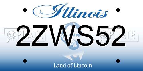 2ZWS52 Illinois License Plate