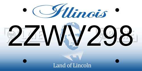 2ZWV298 Illinois License Plate
