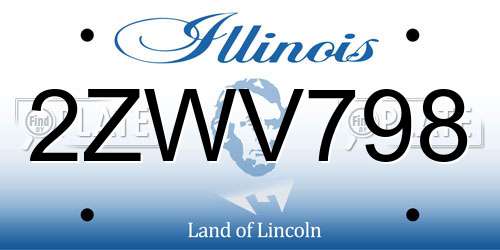 2ZWV798 Illinois License Plate