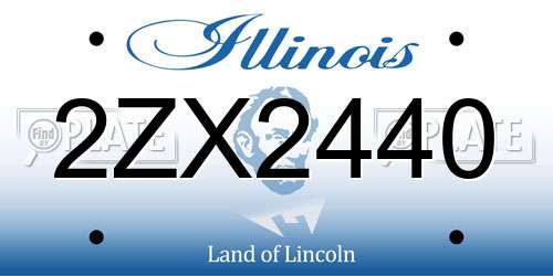 2ZX2440 Illinois License Plate