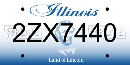 2ZX7440 Illinois License Plate