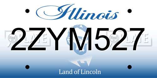 2ZYM527 Illinois License Plate