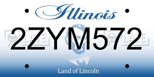 2ZYM572 Illinois License Plate