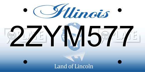 2ZYM577 Illinois License Plate