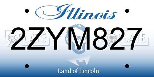 2ZYM827 Illinois License Plate