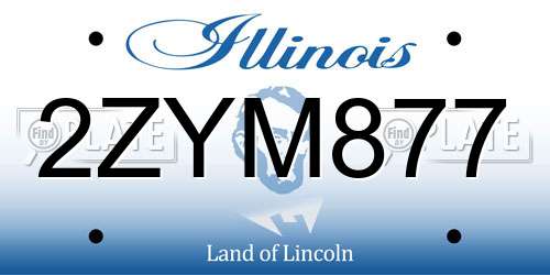 2ZYM877 Illinois License Plate